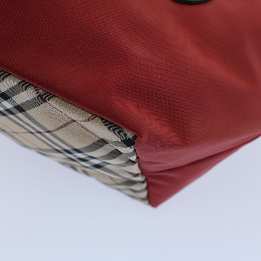 Burberry Blue Label Hand Bag Nylon Red Auth bs8360
