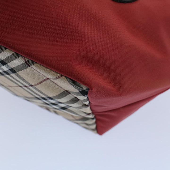 Burberry Blue Label Hand Bag Nylon Red Auth bs8360