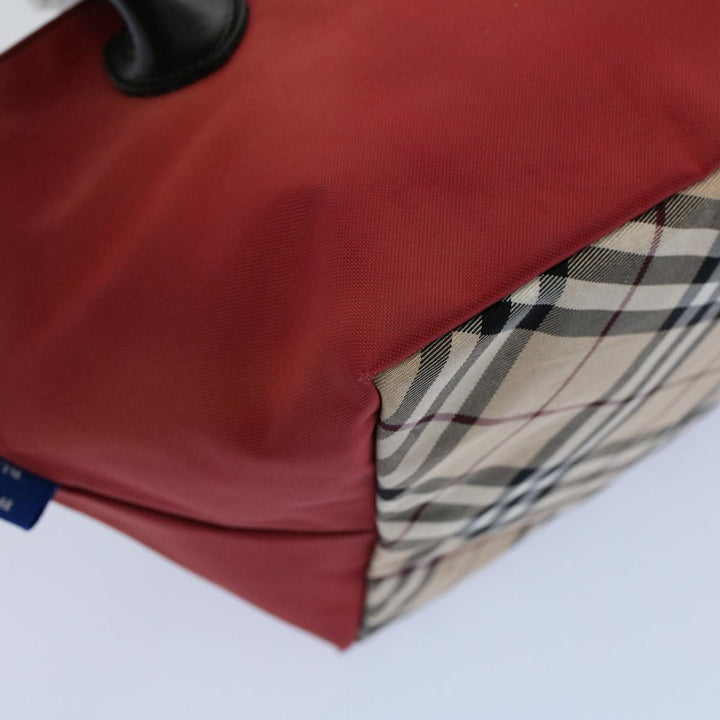 Burberry Blue Label Hand Bag Nylon Red Auth bs8360