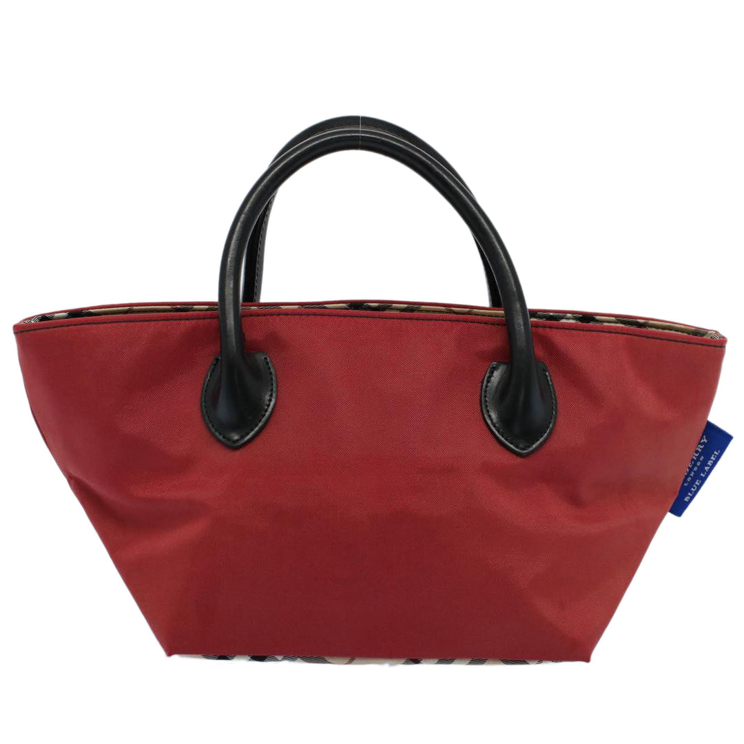 Burberry Blue Label Hand Bag Nylon Red Auth bs8360