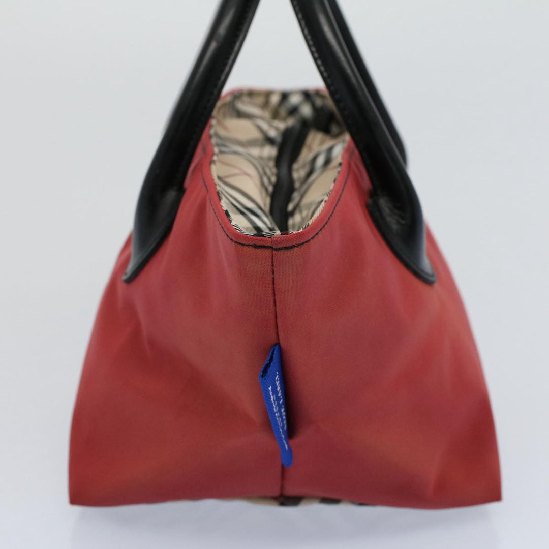 Burberry Blue Label Hand Bag Nylon Red Auth bs8360
