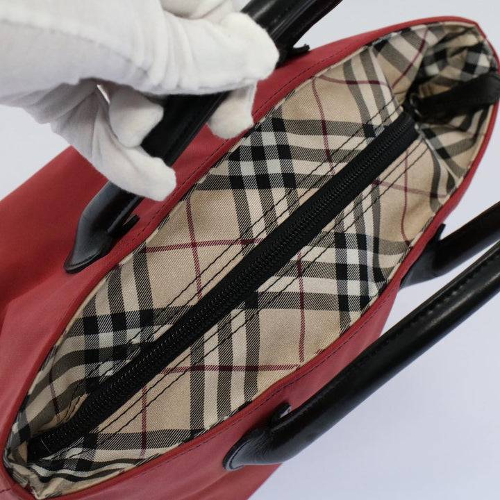 Burberry Blue Label Hand Bag Nylon Red Auth bs8360