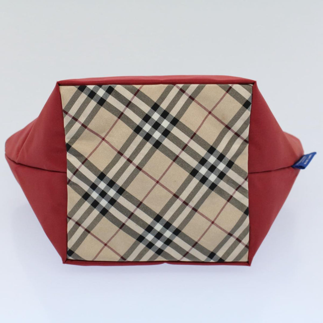 Burberry Blue Label Hand Bag Nylon Red Auth bs8360