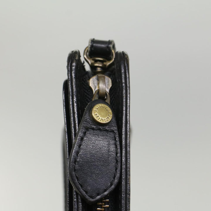 BurberrySs Clutch Bag Leather Black Auth bs8538