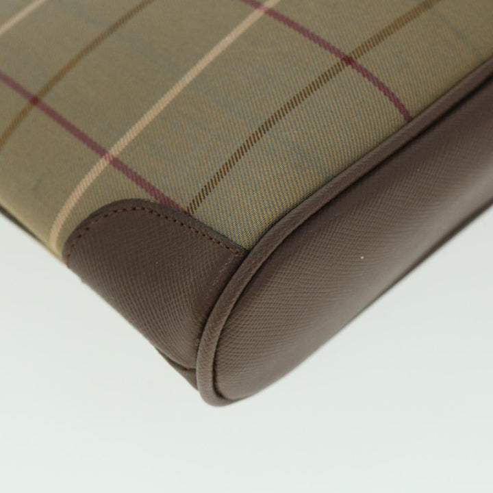 BURBERRYSs Nova Check Clutch Bag Nylon Canvas Brown Auth bs8688