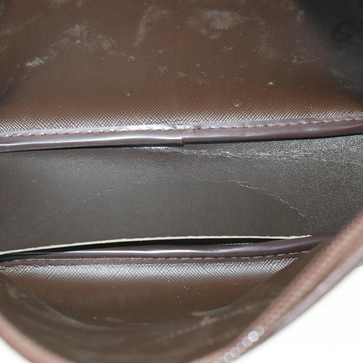 BURBERRYSs Nova Check Clutch Bag Nylon Canvas Brown Auth bs8688