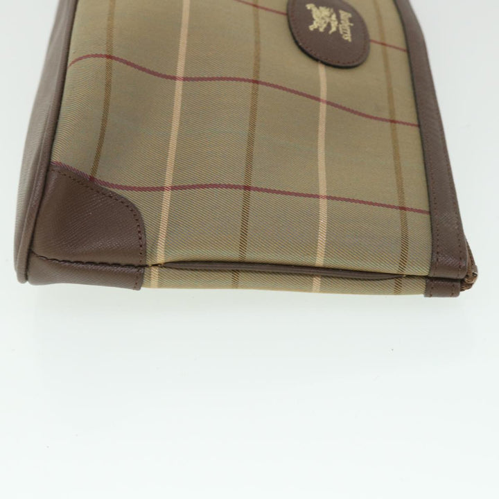 BURBERRYSs Nova Check Clutch Bag Nylon Canvas Brown Auth bs8688