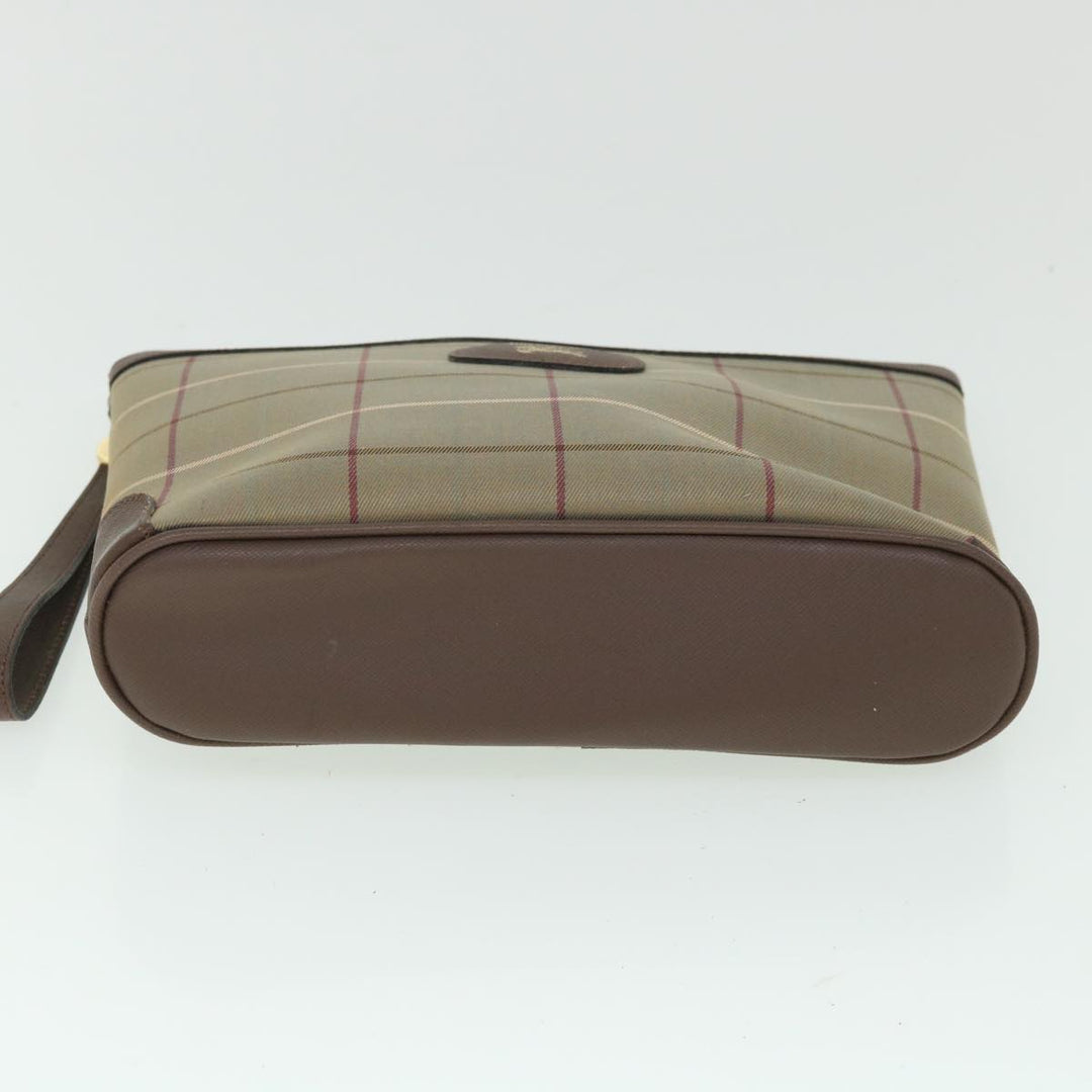 BURBERRYSs Nova Check Clutch Bag Nylon Canvas Brown Auth bs8688