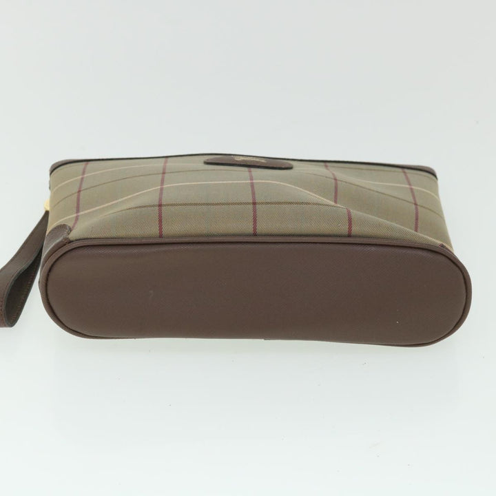 BURBERRYSs Nova Check Clutch Bag Nylon Canvas Brown Auth bs8688