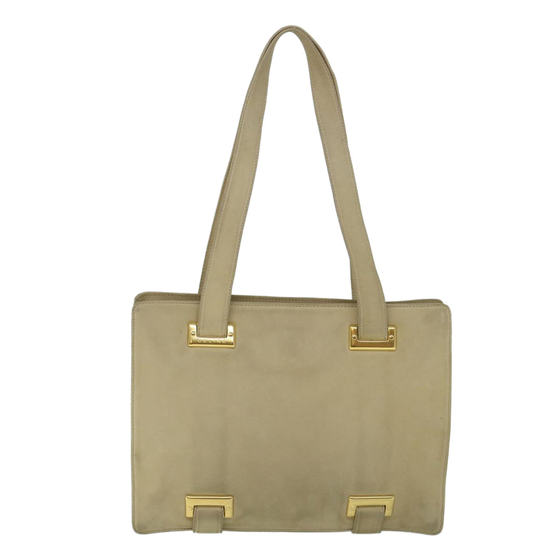 Celine Shoulder Bag Suede Beige  8698