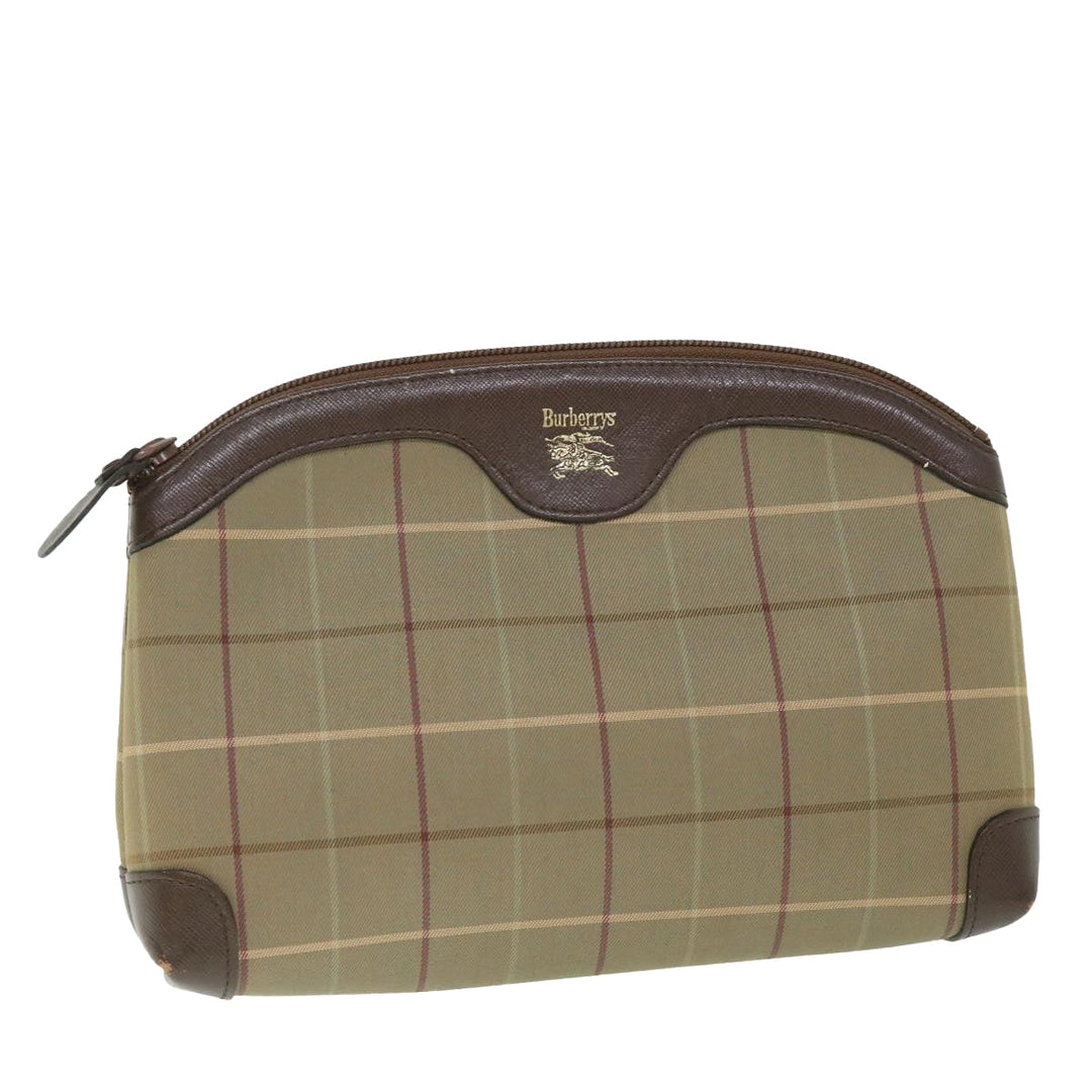 BurberrySs Nova Check Clutch Bag Nylon Canvas Brown Auth bs8723