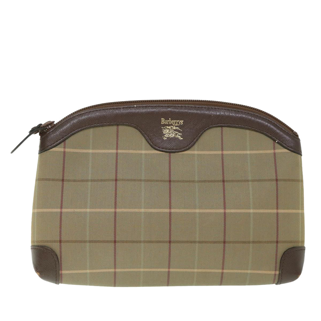 BurberrySs Nova Check Clutch Bag Nylon Canvas Brown Auth bs8723