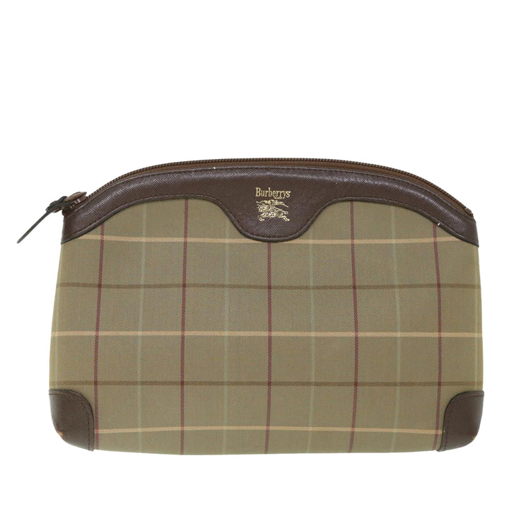 BurberrySs Nova Check Clutch Bag Nylon Canvas Brown Auth bs8723