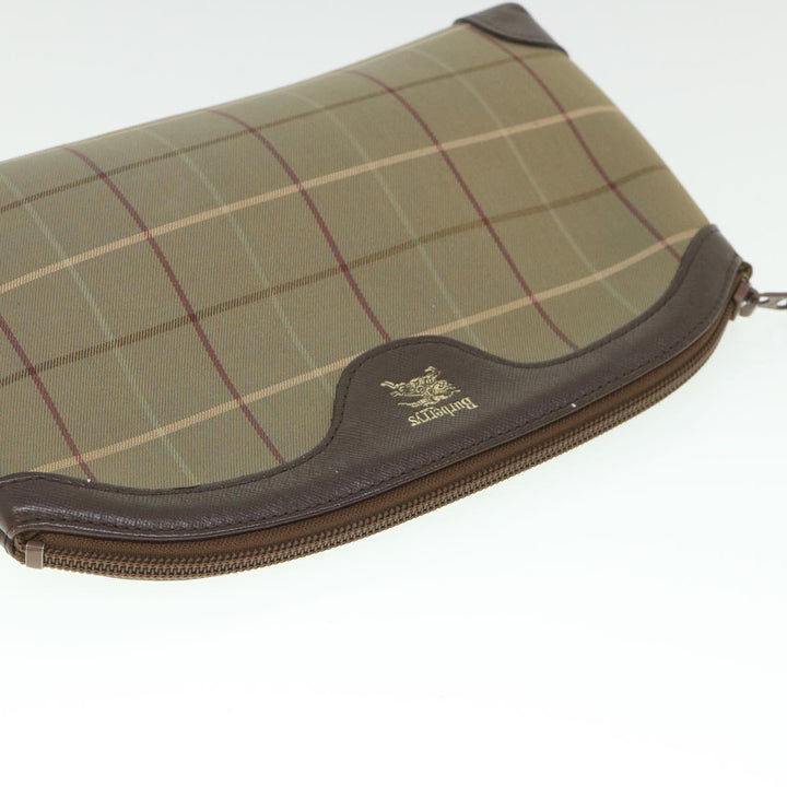 BurberrySs Nova Check Clutch Bag Nylon Canvas Brown Auth bs8723