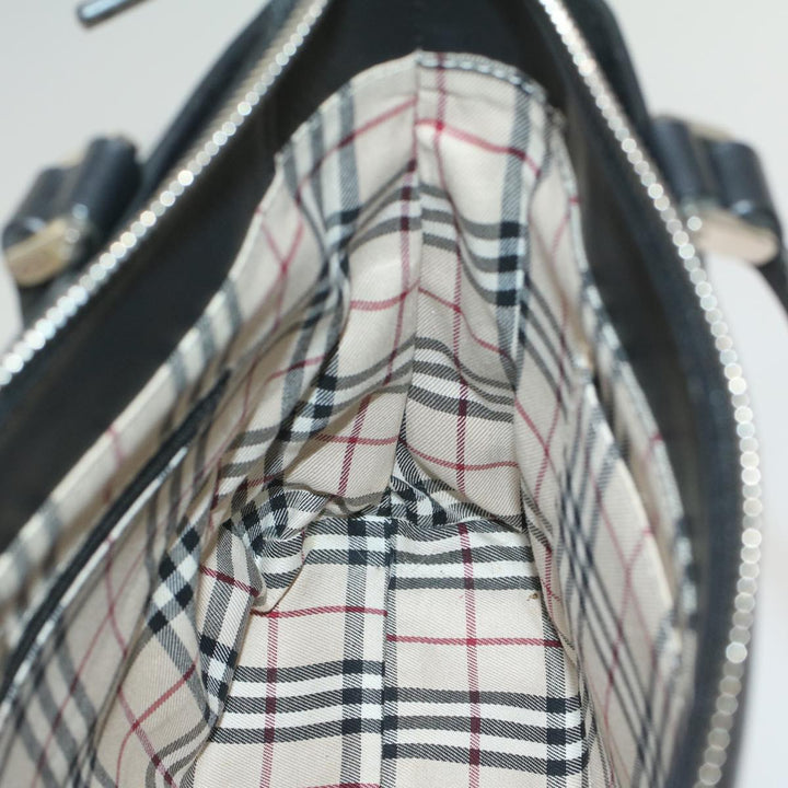 BURBERRY Tote Bag Leather Black Auth bs8728