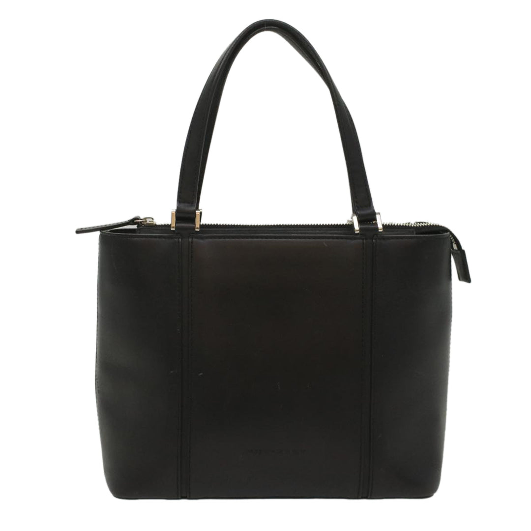 BURBERRY Tote Bag Leather Black Auth bs8728