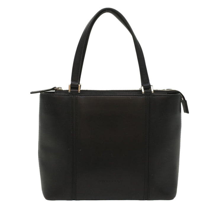BURBERRY Tote Bag Leather Black Auth bs8728