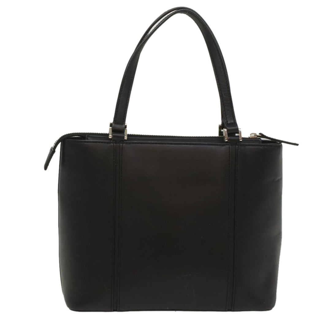 BURBERRY Tote Bag Leather Black Auth bs8728