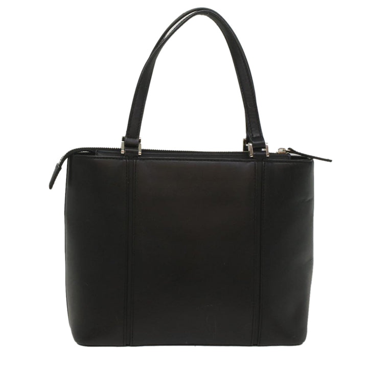 BURBERRY Tote Bag Leather Black Auth bs8728