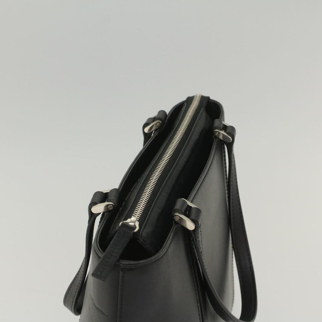 BURBERRY Tote Bag Leather Black Auth bs8728