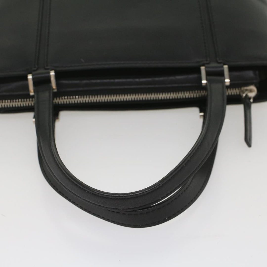 BURBERRY Tote Bag Leather Black Auth bs8728