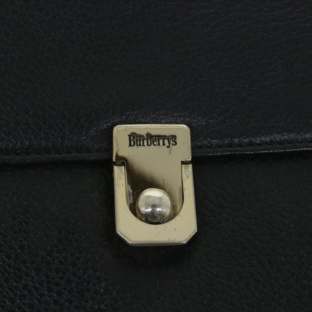 BurberrySs Hand Bag Leather 2way Black Auth bs8729