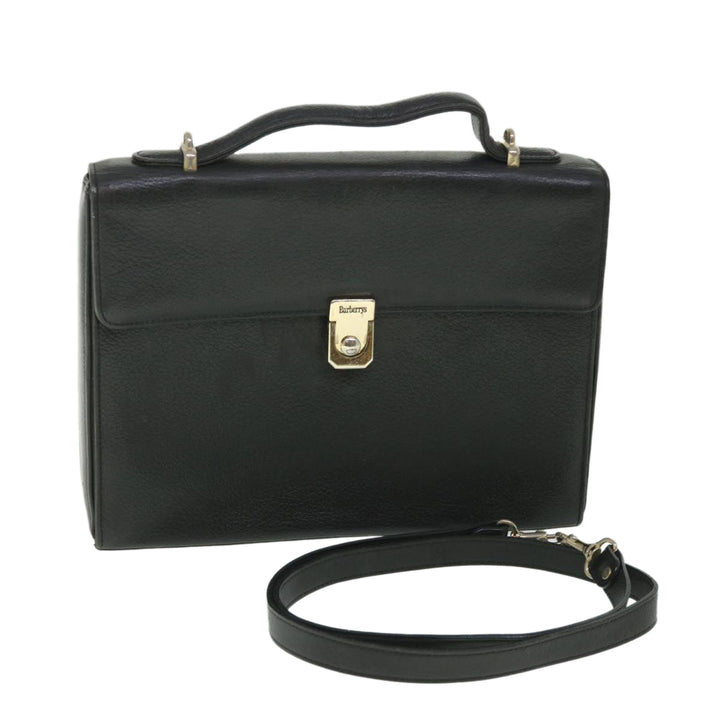 BurberrySs Hand Bag Leather 2way Black Auth bs8729