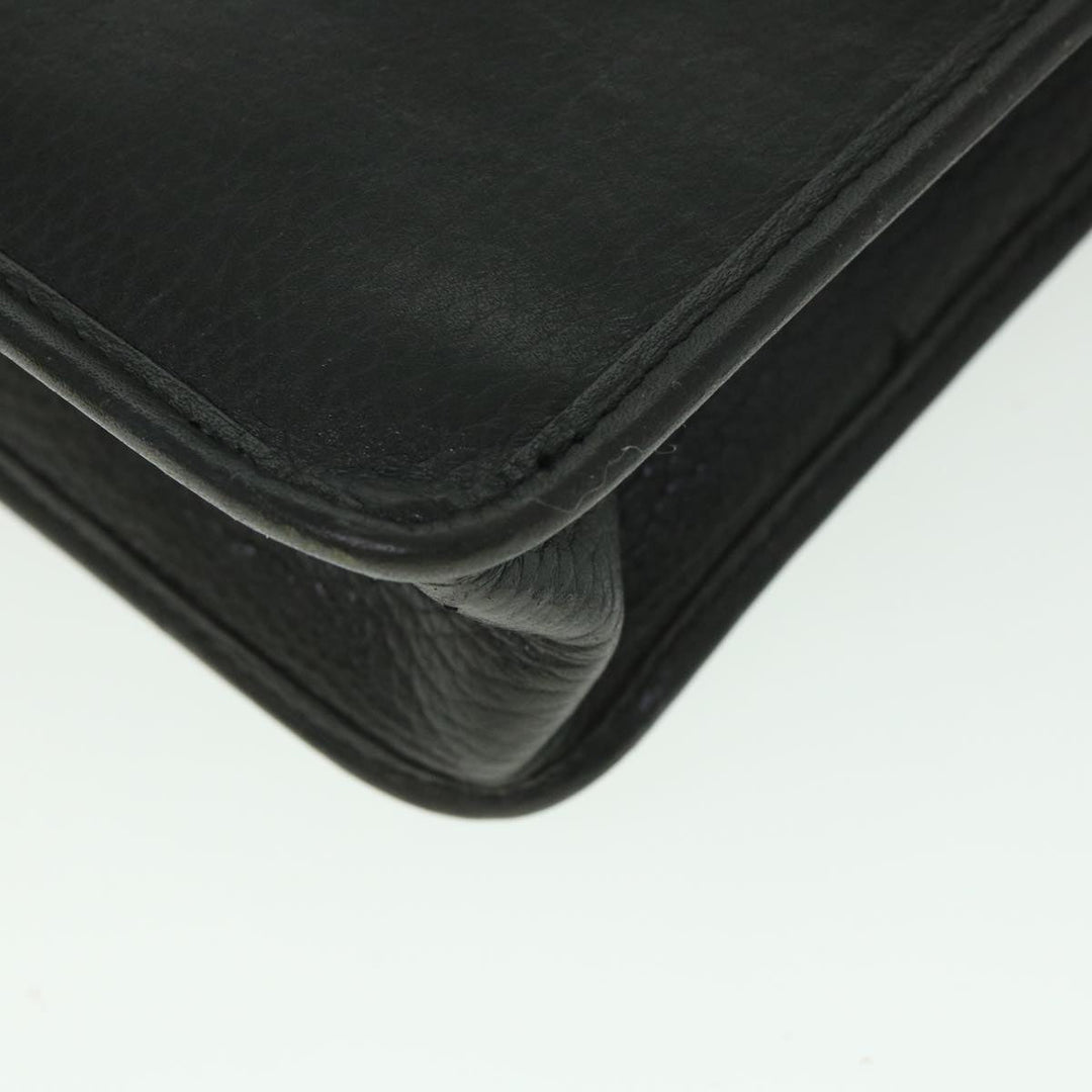BurberrySs Clutch Bag Leather Black Auth bs8730