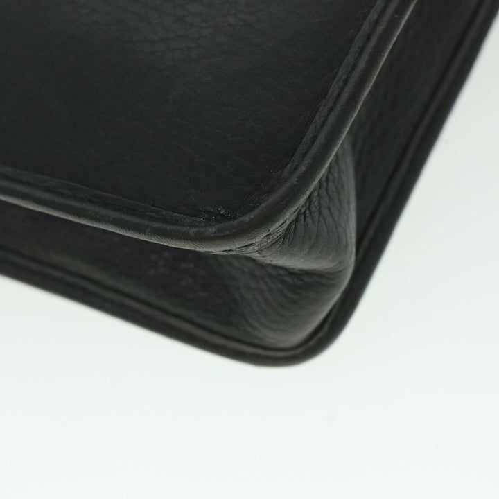 BurberrySs Clutch Bag Leather Black Auth bs8730