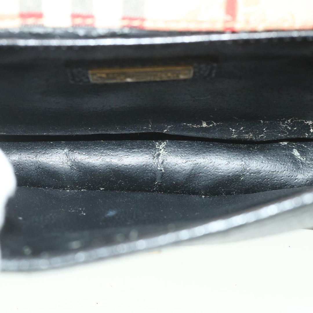 BurberrySs Clutch Bag Leather Black Auth bs8730