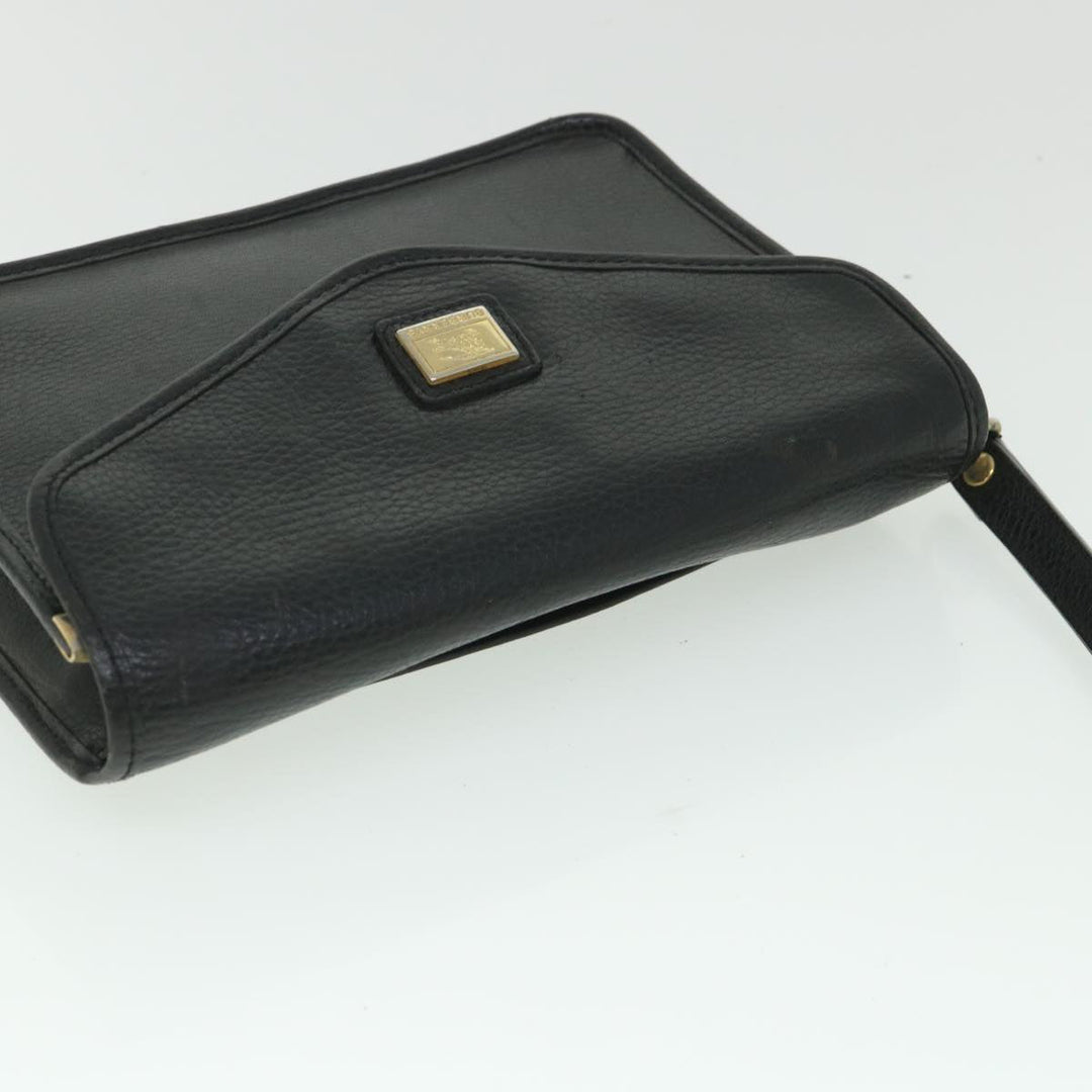 BurberrySs Clutch Bag Leather Black Auth bs8730