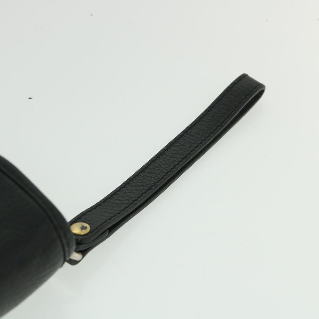 BurberrySs Clutch Bag Leather Black Auth bs8730