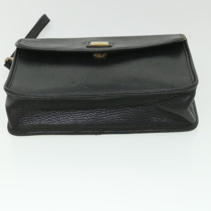BurberrySs Clutch Bag Leather Black Auth bs8730