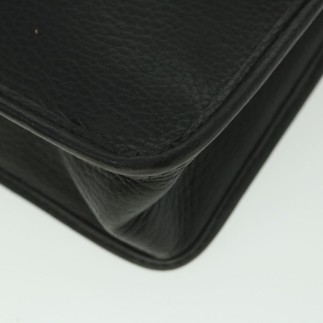 BurberrySs Clutch Bag Leather Black Auth bs8730