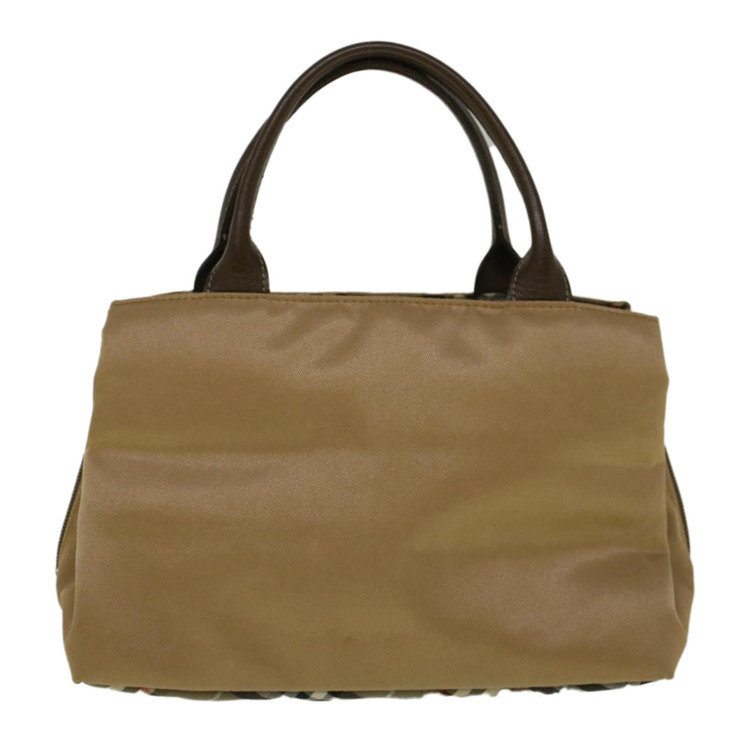 Burberry Blue Label Hand Bag Nylon Beige Auth bs8792