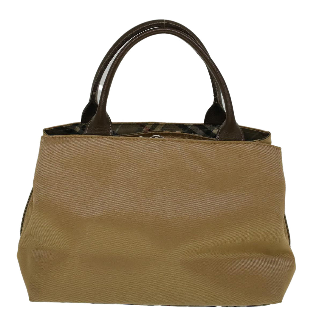 Burberry Blue Label Hand Bag Nylon Beige Auth bs8792