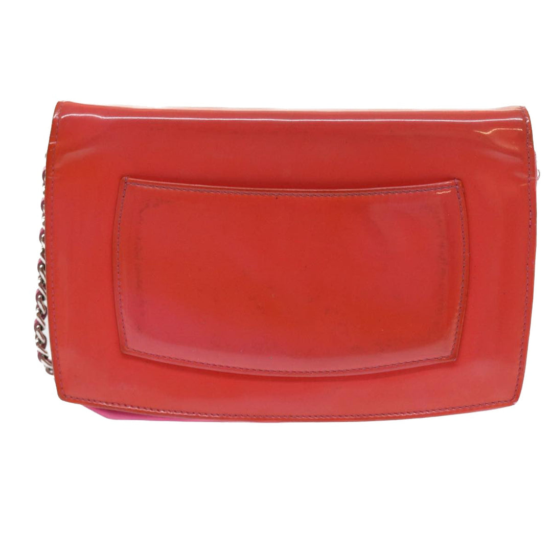 Top Quality Chanel Chain Shoulder Bag Patent leather Orange CC Auth bs8828