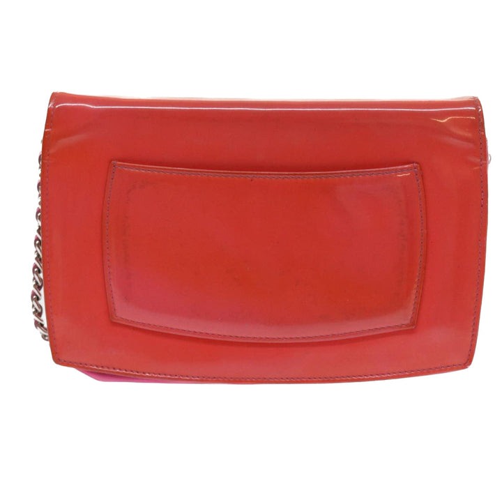Top Quality Chanel Chain Shoulder Bag Patent leather Orange CC Auth bs8828