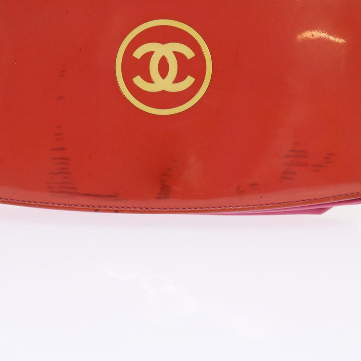 Top Quality Chanel Chain Shoulder Bag Patent leather Orange CC Auth bs8828