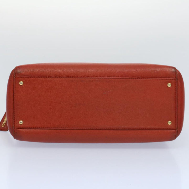 Chanel Shoulder Bag Leather Orange CC Auth bs8843