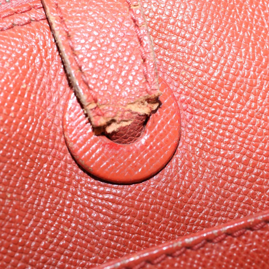 Chanel Shoulder Bag Leather Orange CC Auth bs8843