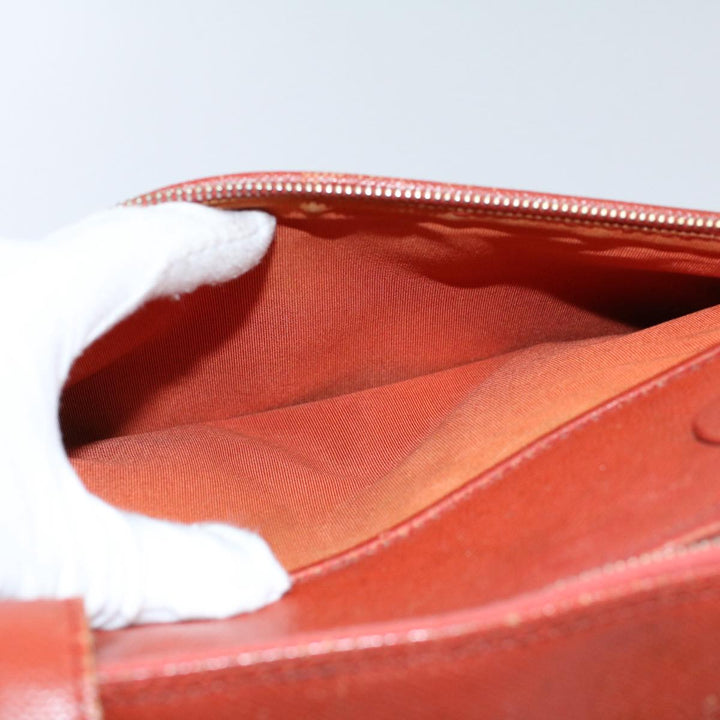 Chanel Shoulder Bag Leather Orange CC Auth bs8843