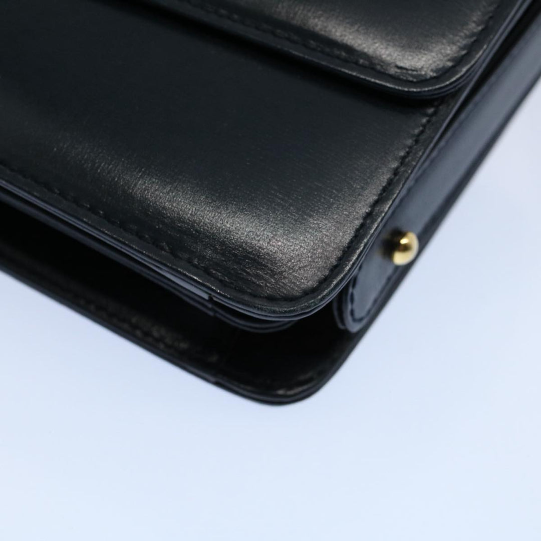 Celine Shoulder Bag Leather Navy Auth bs8957