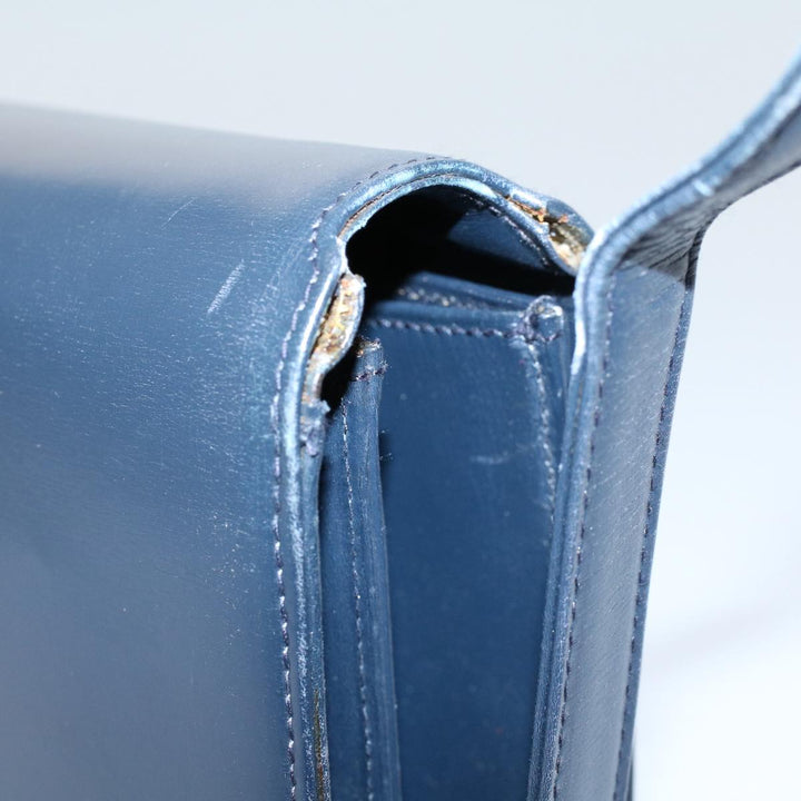 Celine Shoulder Bag Leather Navy Auth bs8957