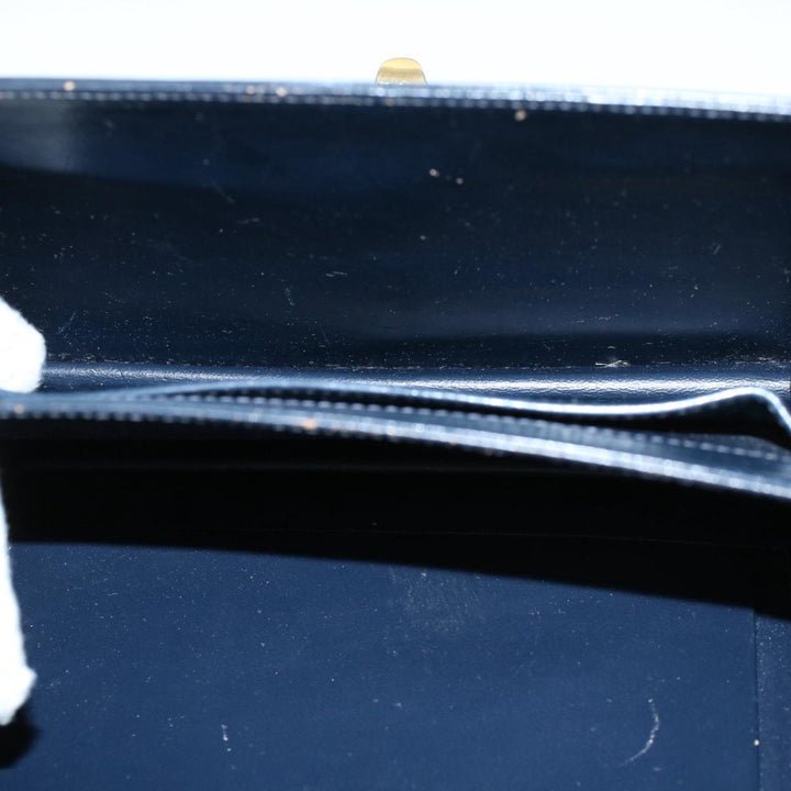 Celine Shoulder Bag Leather Navy Auth bs8957