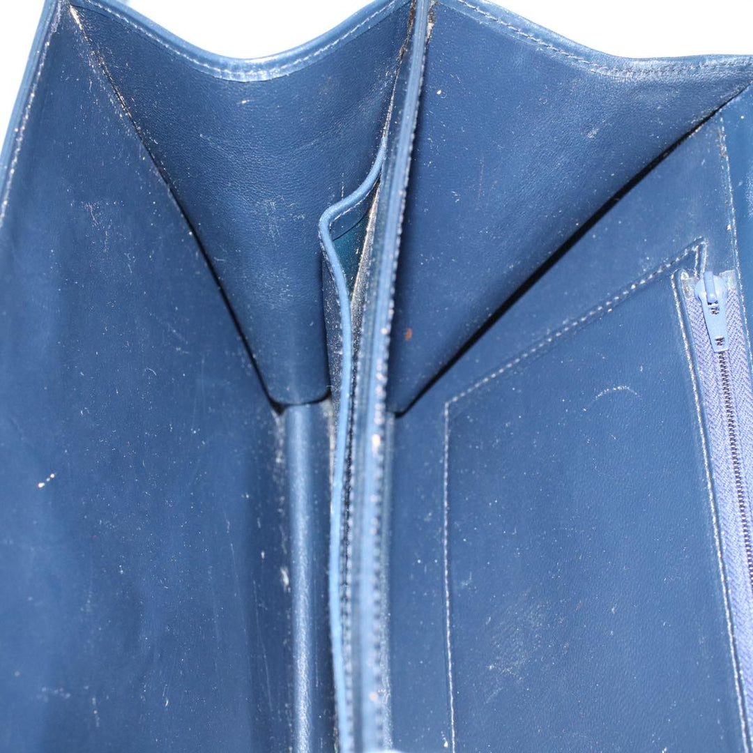 Celine Shoulder Bag Leather Navy Auth bs8957