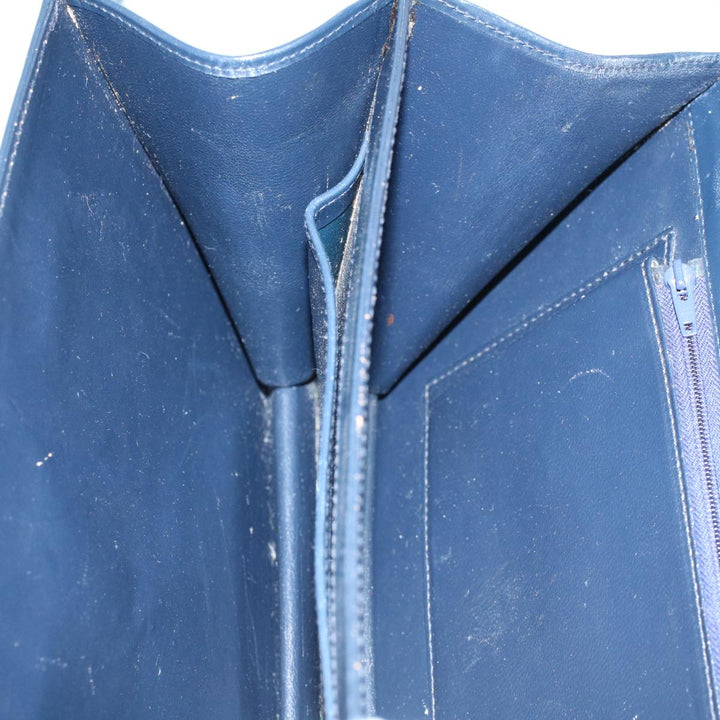 Celine Shoulder Bag Leather Navy Auth bs8957