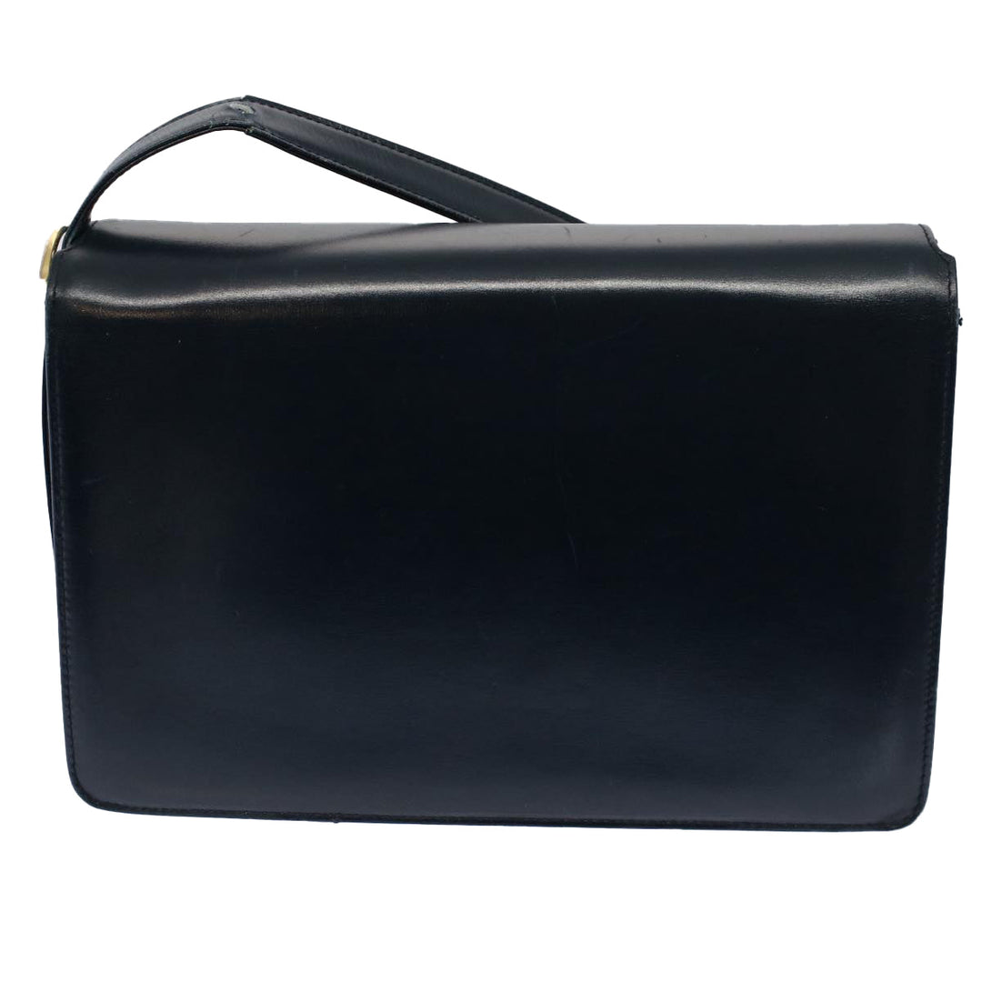Celine Shoulder Bag Leather Navy Auth bs8957