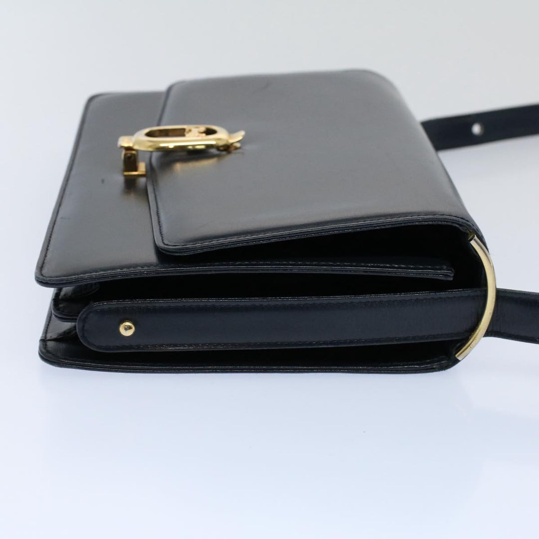 Celine Shoulder Bag Leather Navy Auth bs8957