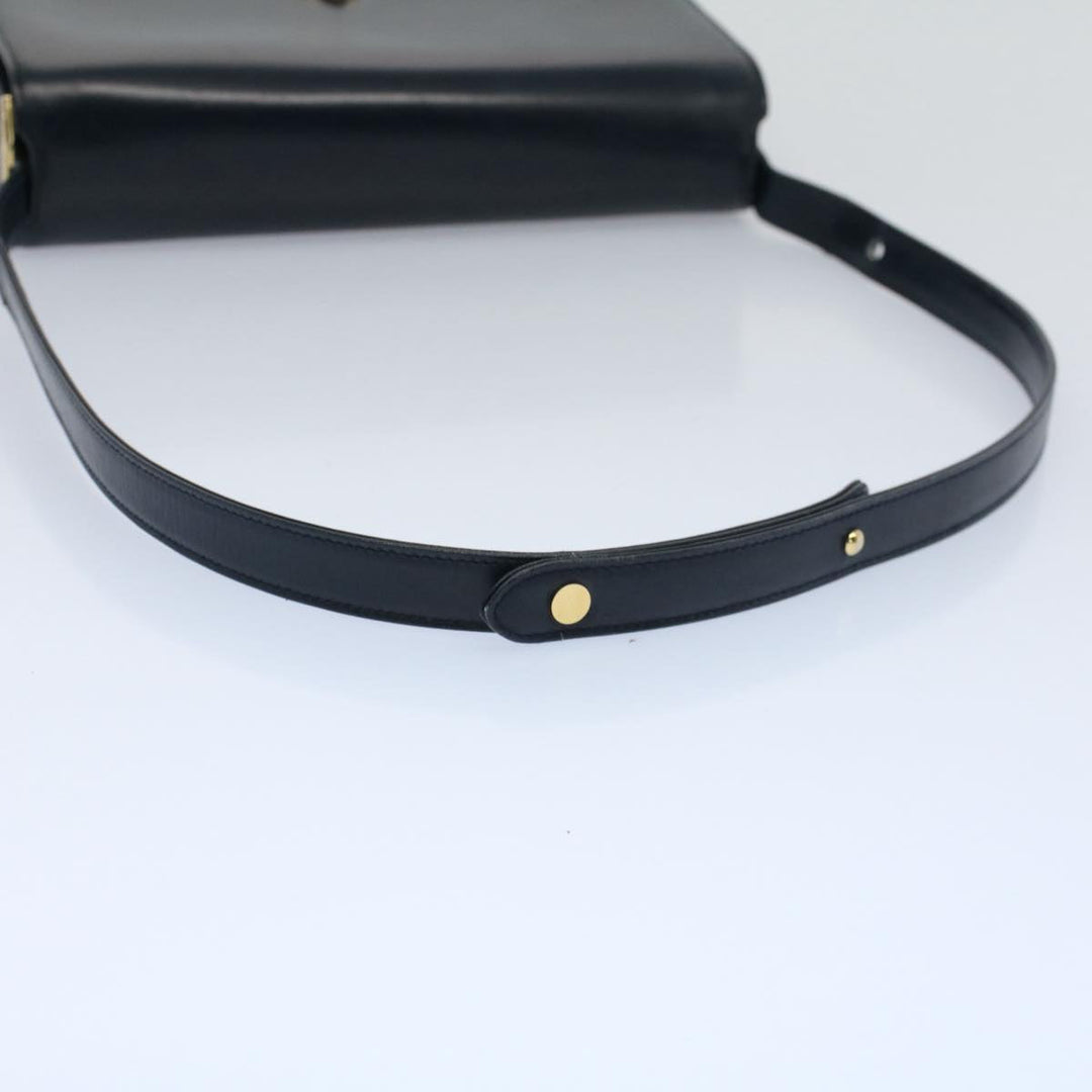 Celine Shoulder Bag Leather Navy Auth bs8957